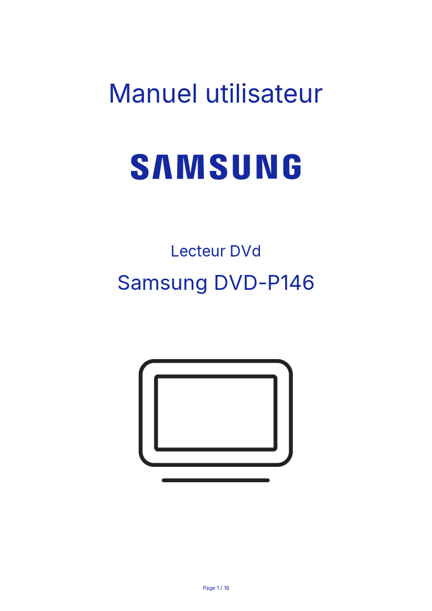 Image de la première page du manuel de l'appareil DVD-P146