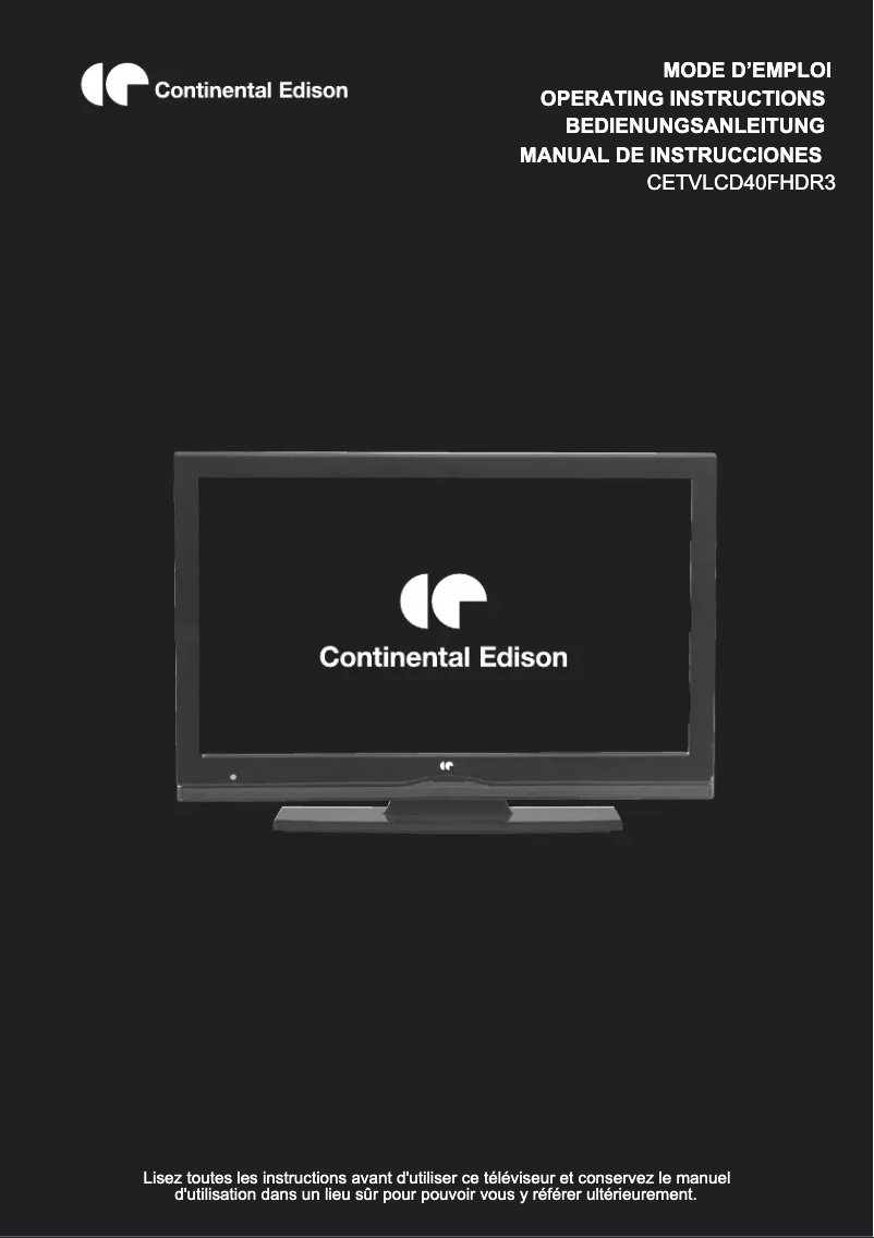 Image de la première page du manuel de l'appareil CETVLCD40FHDR3