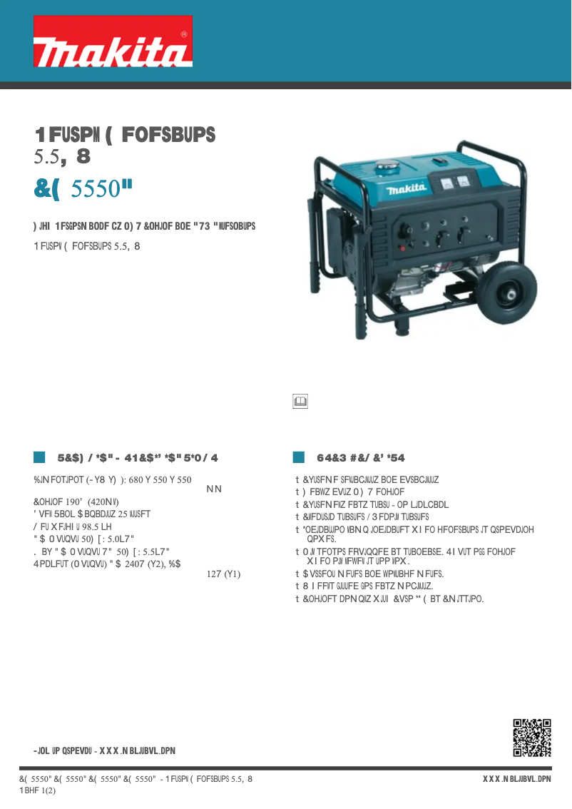 Página 1 del manual Ficha técnica Makita EG5550A