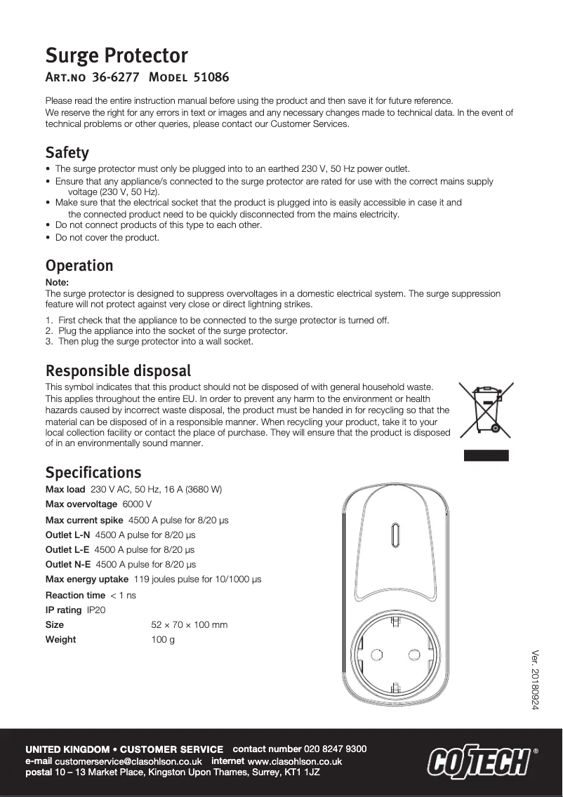 Página 1 del manual Manual de usuario Cotech 51086