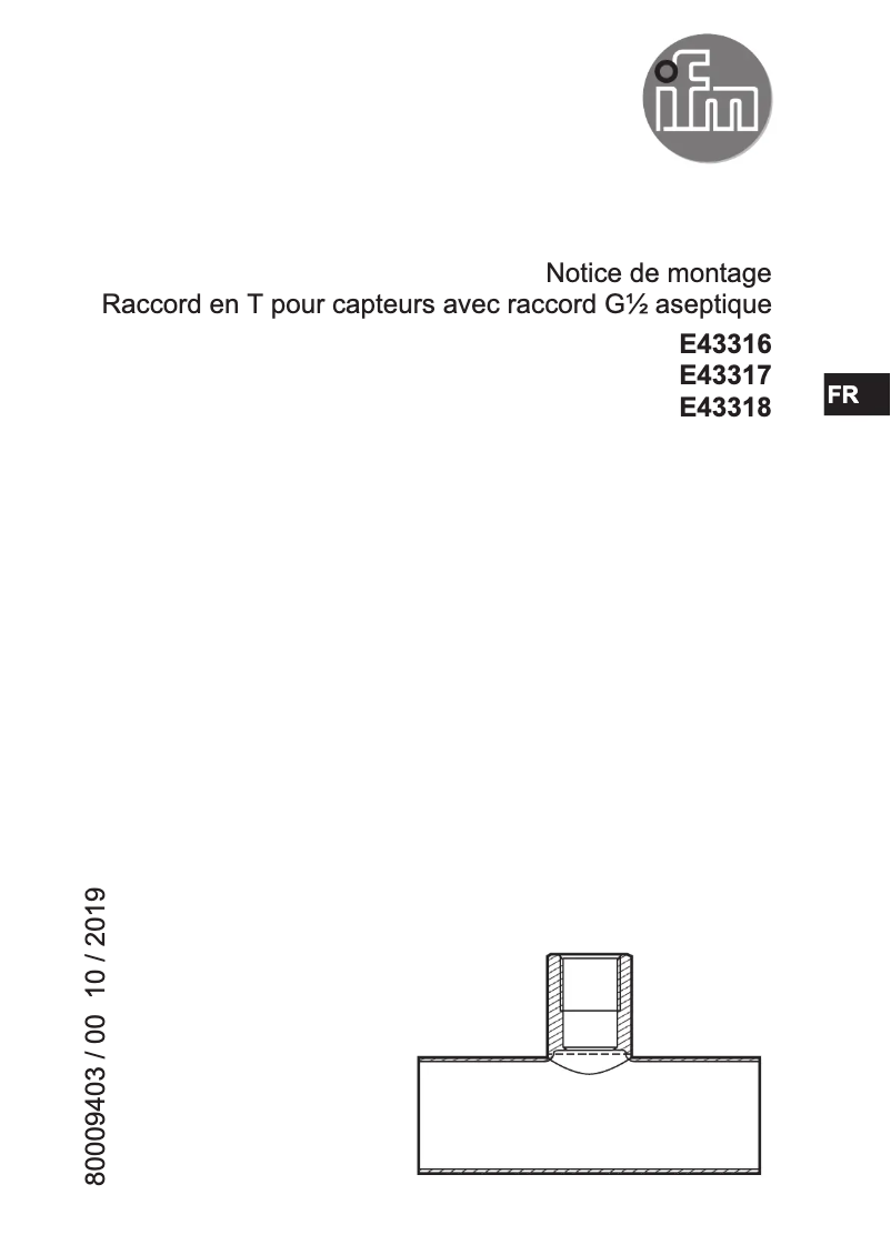 Page 1 de la notice Manuel utilisateur IFM E43316
