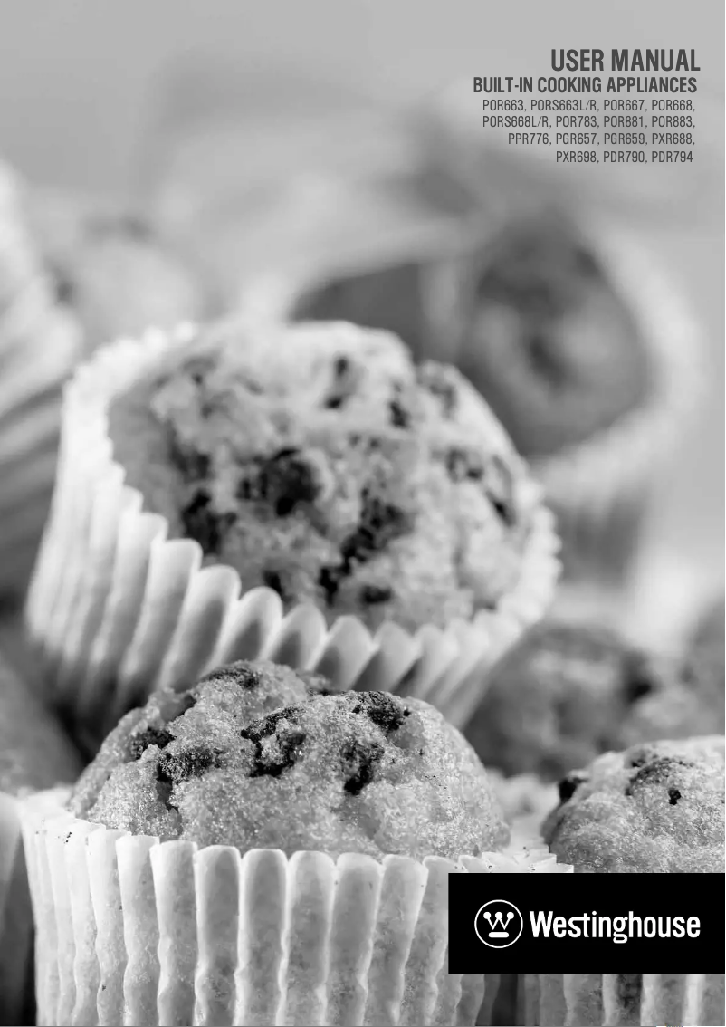 Page n°1 - Manuel utilisateur Westinghouse PORS663W