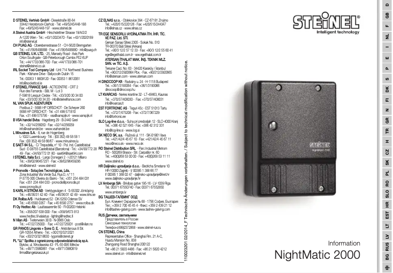 Page 1 de la notice Manuel utilisateur Steinel NightMagic 2000