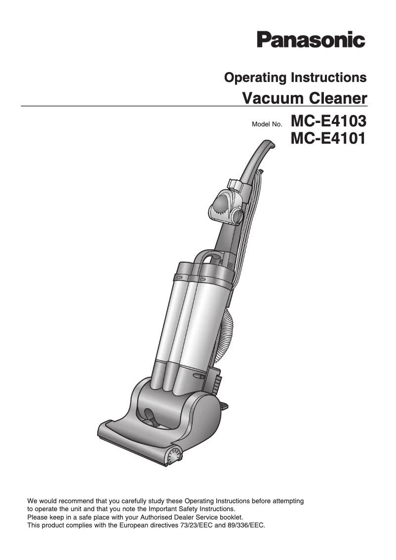 Page 1 de la notice Manuel utilisateur Panasonic MC-E4101