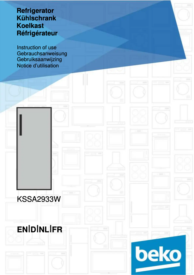 Page n°1 - Manuel utilisateur Beko KSSA2933WN