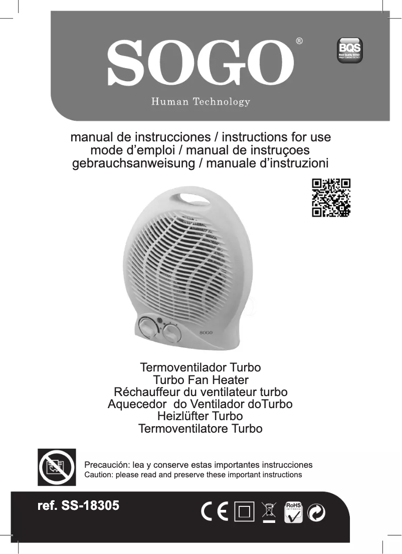Page 1 de la notice Manuel utilisateur Sogo CAL-SS-18305