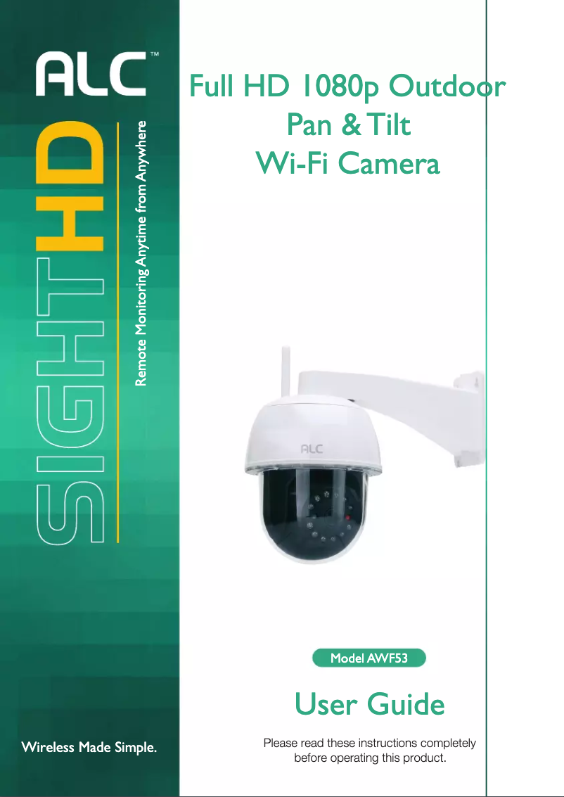 Page 1 de la notice Manuel utilisateur ALC SightHD AWF53