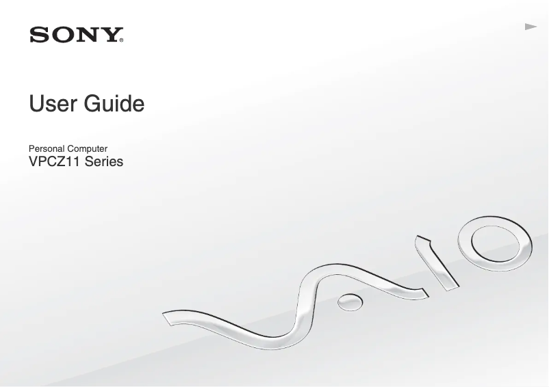 Page n°1 - Manuel utilisateur Sony Vaio VPCZ11NGX