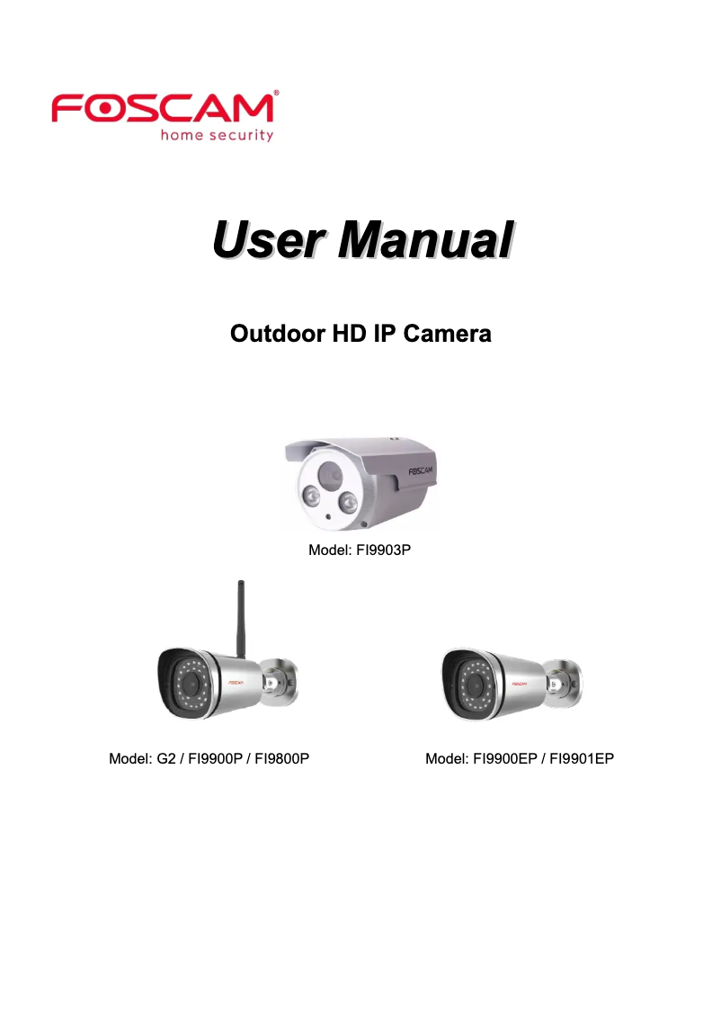 Page n°1 - Manuel utilisateur Foscam FI9805E