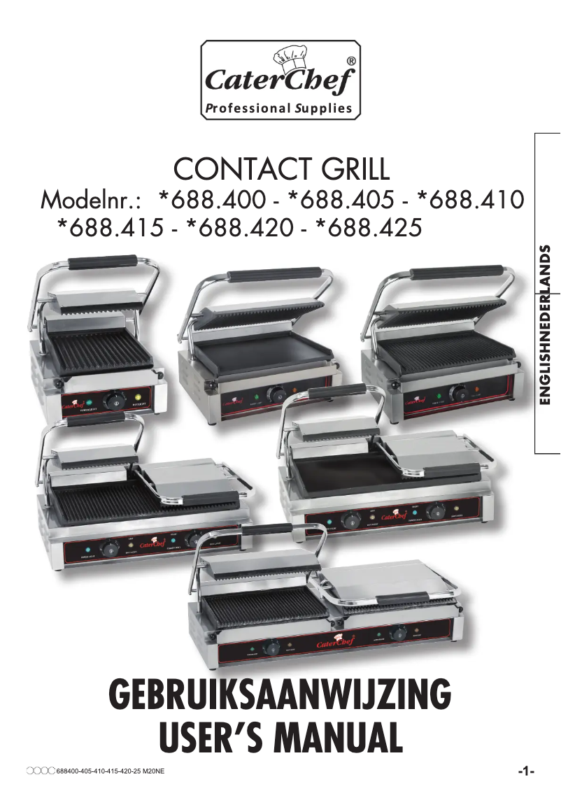 Page n°1 - Manuel utilisateur CaterChef Solo Grande 688405