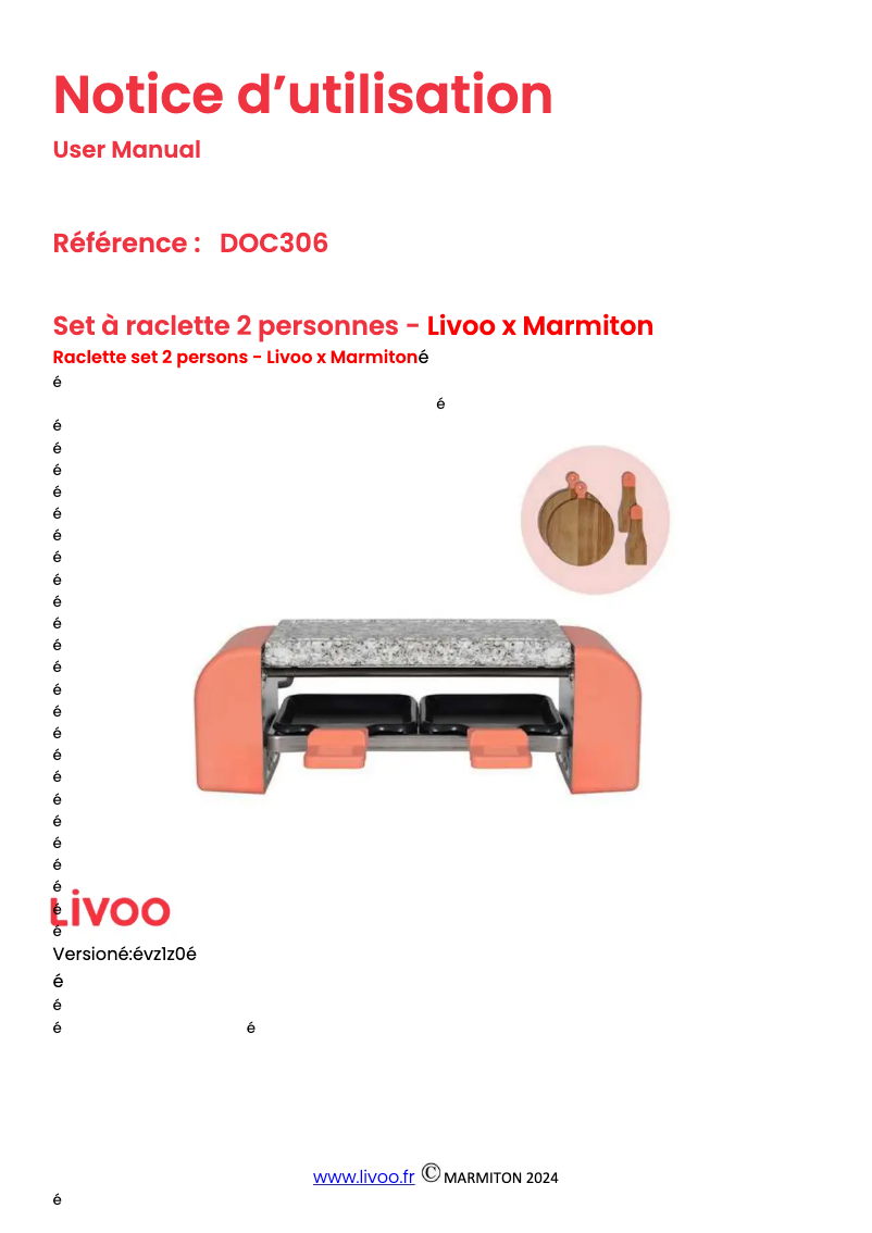 Page n°1 - Manuel utilisateur Livoo DOC306