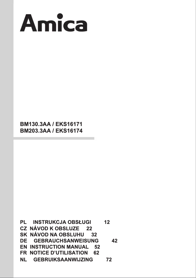 Página 1 del manual Manual de usuario Amica EKS16171