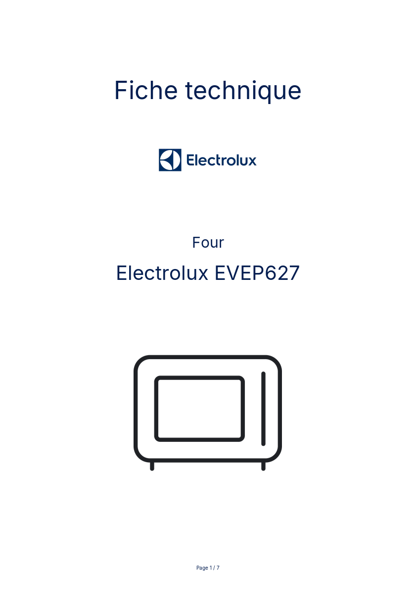 Page n°1 - Fiche technique Electrolux EVEP627