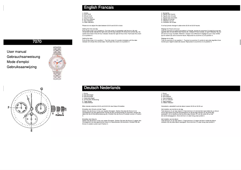 Page n°1 - Manuel utilisateur Davis 7070