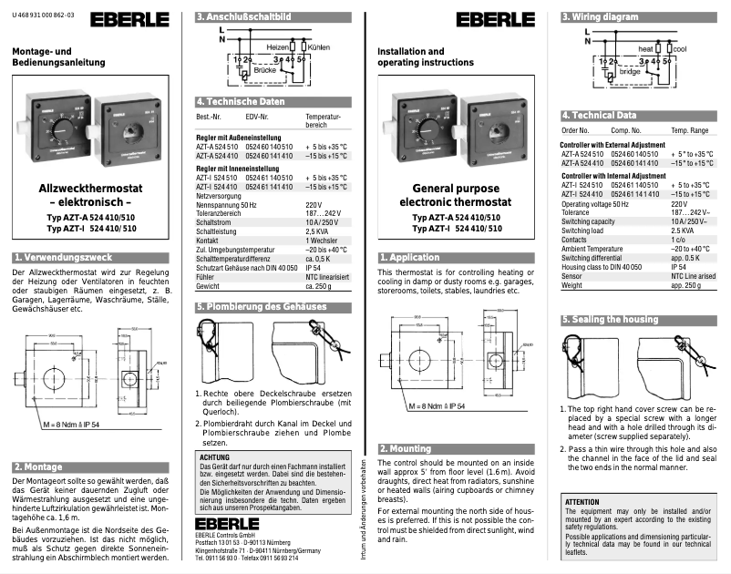 Image de la première page du manuel de l'appareil AZT-I 524 510