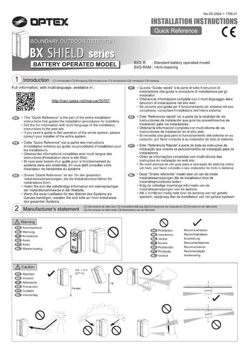Image de la première page du manuel de l'appareil BXS-R