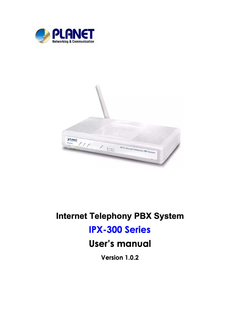 Image de la première page du manuel de l'appareil IPX-300