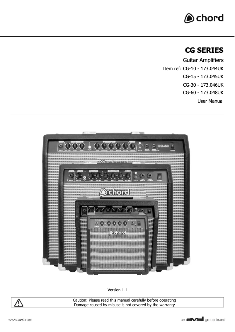 Page 1 de la notice Manuel utilisateur Chord CG-30