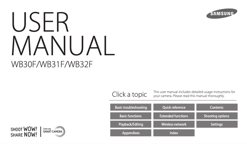 Page 1 de la notice Manuel utilisateur Samsung WB32F