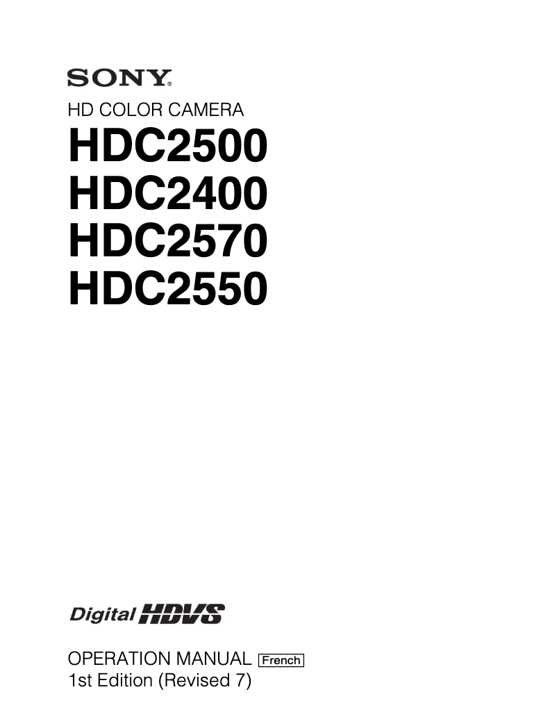 Image de la première page du manuel de l'appareil HDC-2550