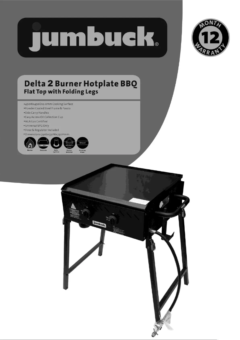 Page 1 de la notice Manuel utilisateur Jumbuck Delta Hotplate