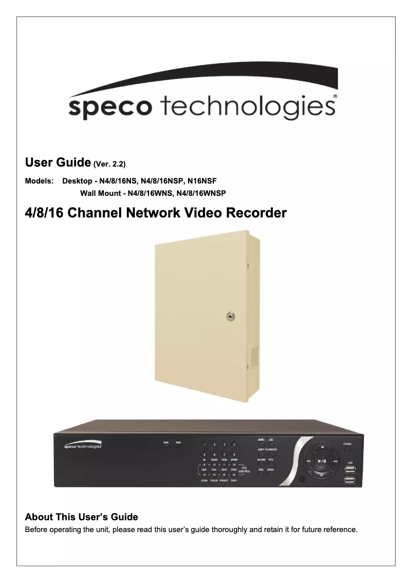 Image de la première page du manuel de l'appareil N8WNSP