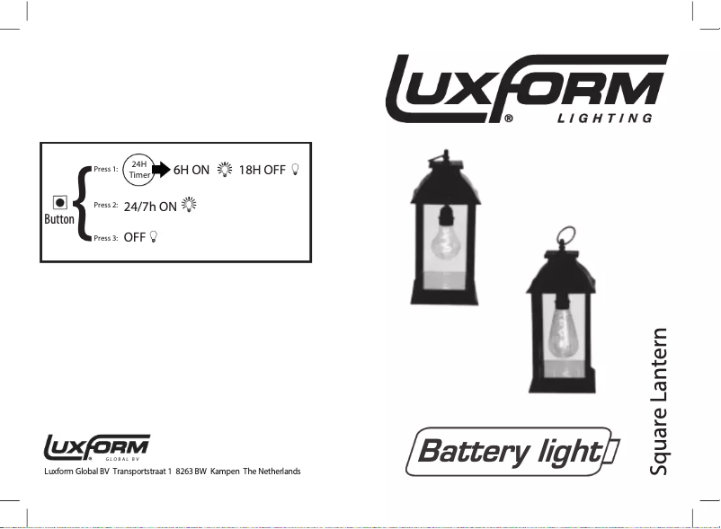 Page 1 de la notice Manuel utilisateur Luxform Square Lantern