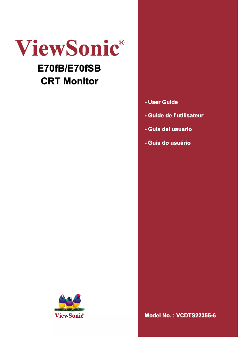 Page n°1 - Manuel utilisateur Viewsonic E70f