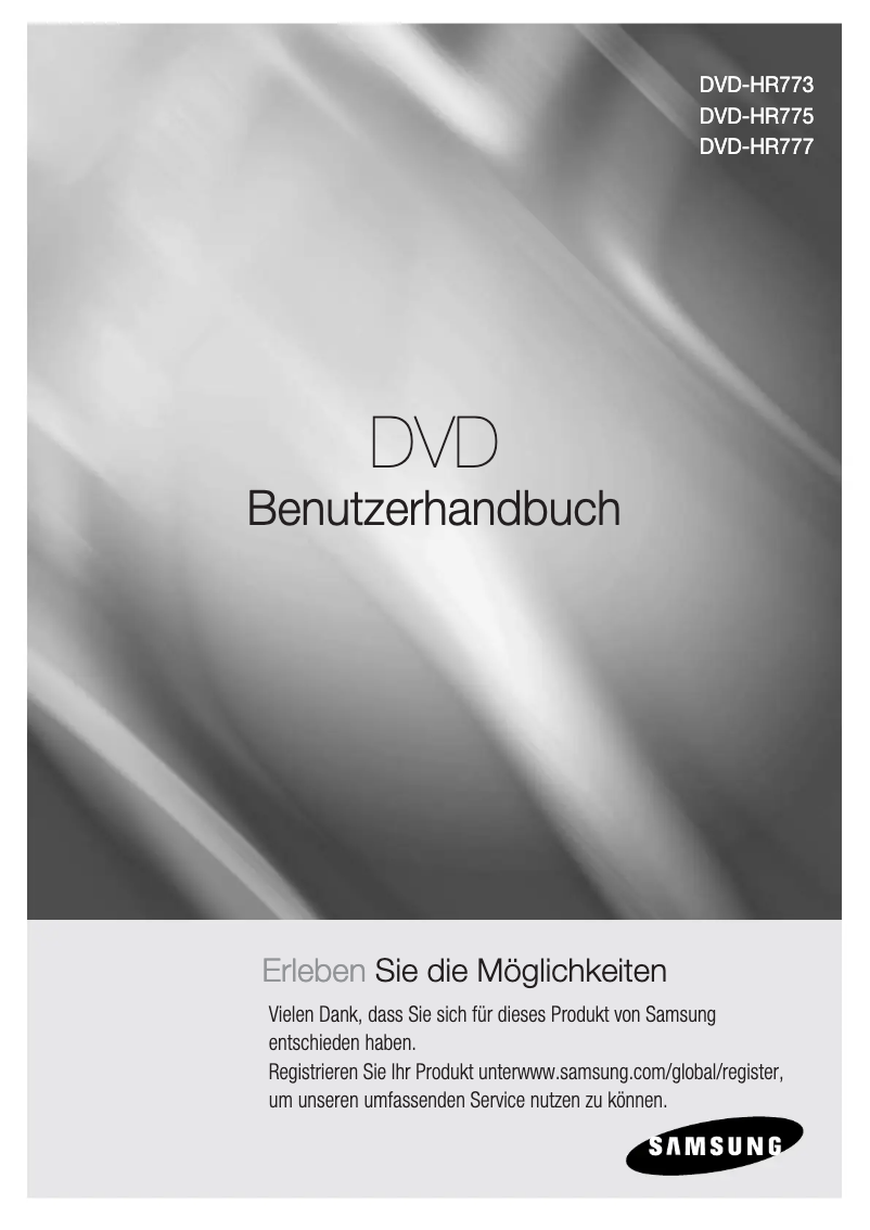 Page n°1 - Manuel utilisateur Samsung DVD-HR777
