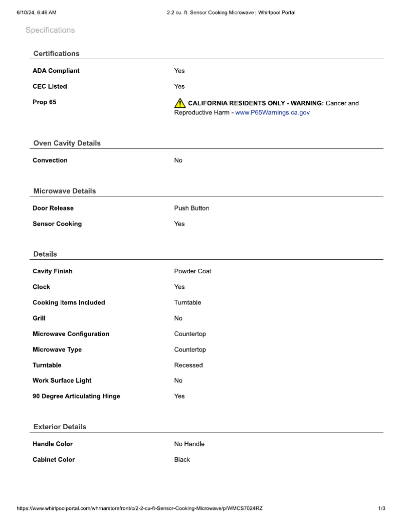 Imagen de la primera página del manual del dispositivo WMCS7024RZ