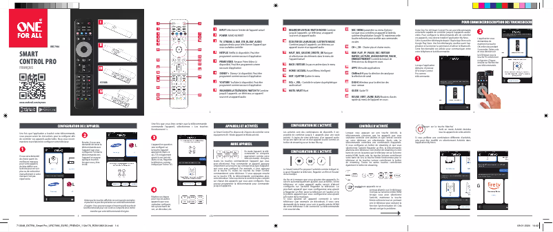 Page 1 de la notice Manuel utilisateur One for all Smart Control Pro URC 7966