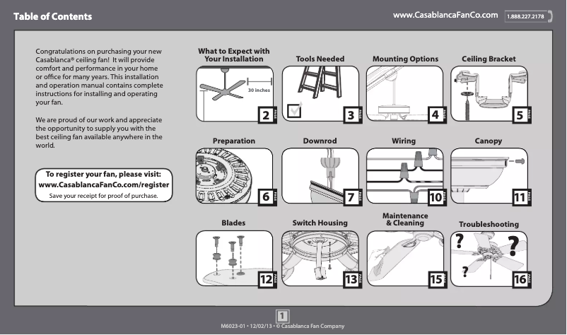 Page 1 de la notice Manuel utilisateur Casablanca Wailea 59523
