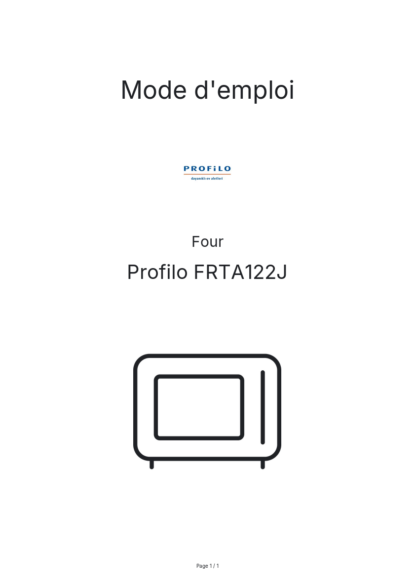 Image de la première page du manuel de l'appareil FRTA122J