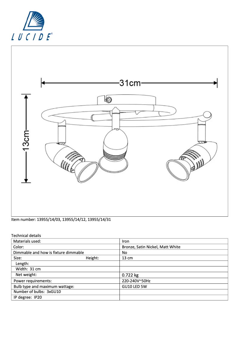 Image de la première page du manuel de l'appareil Caro 13955/14/12