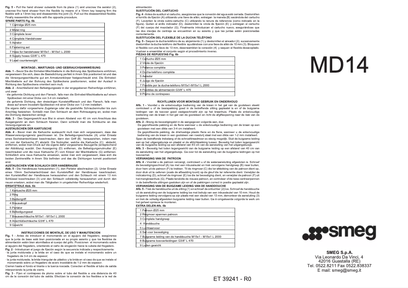 Página 1 del manual Manual de instrucciones Smeg MD14CR