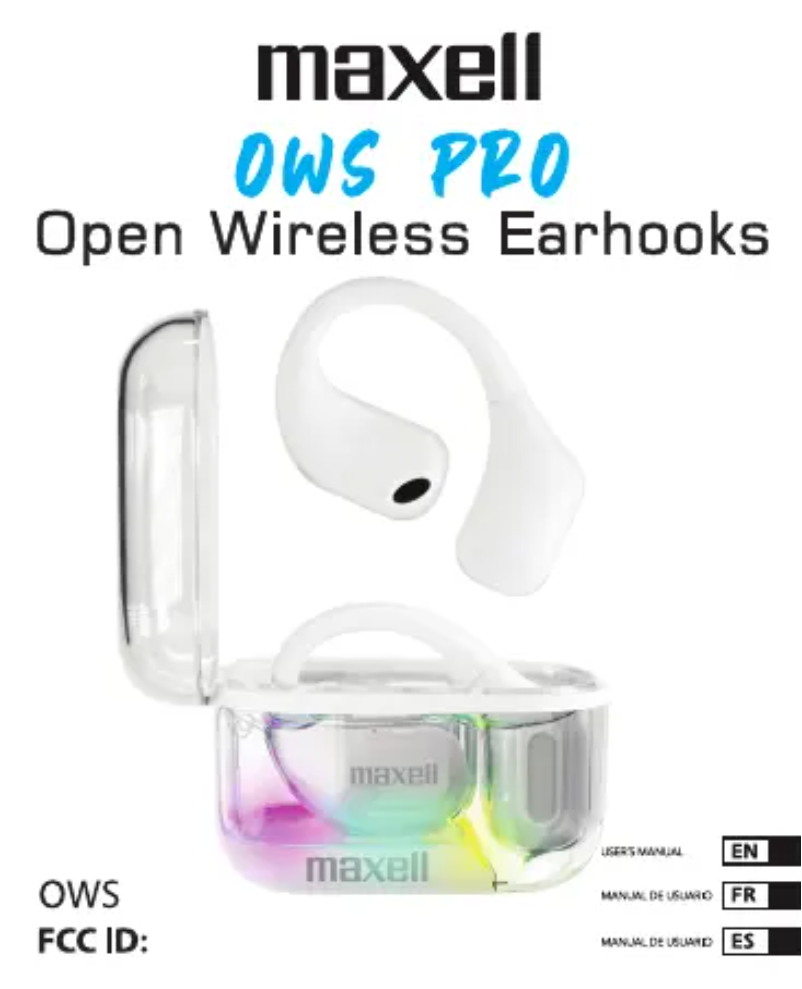 Page 1 de la notice Manuel utilisateur Maxell OWS Pro