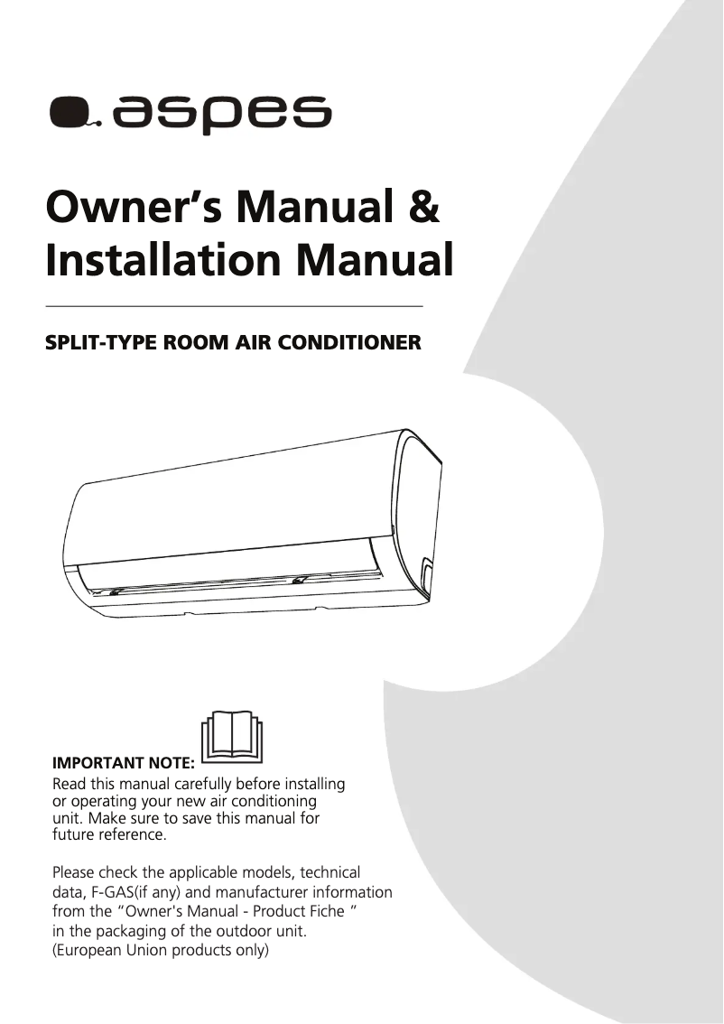 Page 1 de la notice Manuel utilisateur Aspes AAS1090