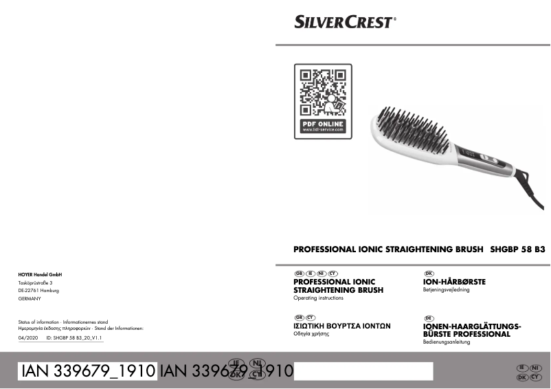 Page 1 de la notice Manuel utilisateur SilverCrest SHGBP 58 B3