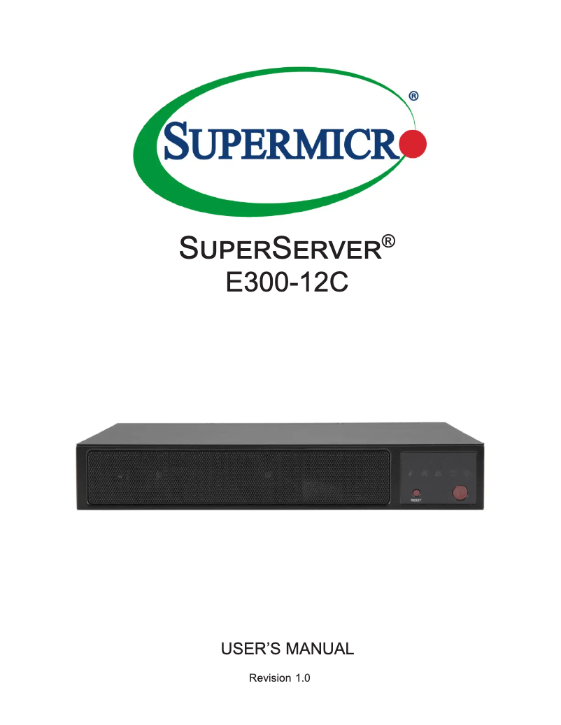 Image de la première page du manuel de l'appareil SuperServer E300-12C