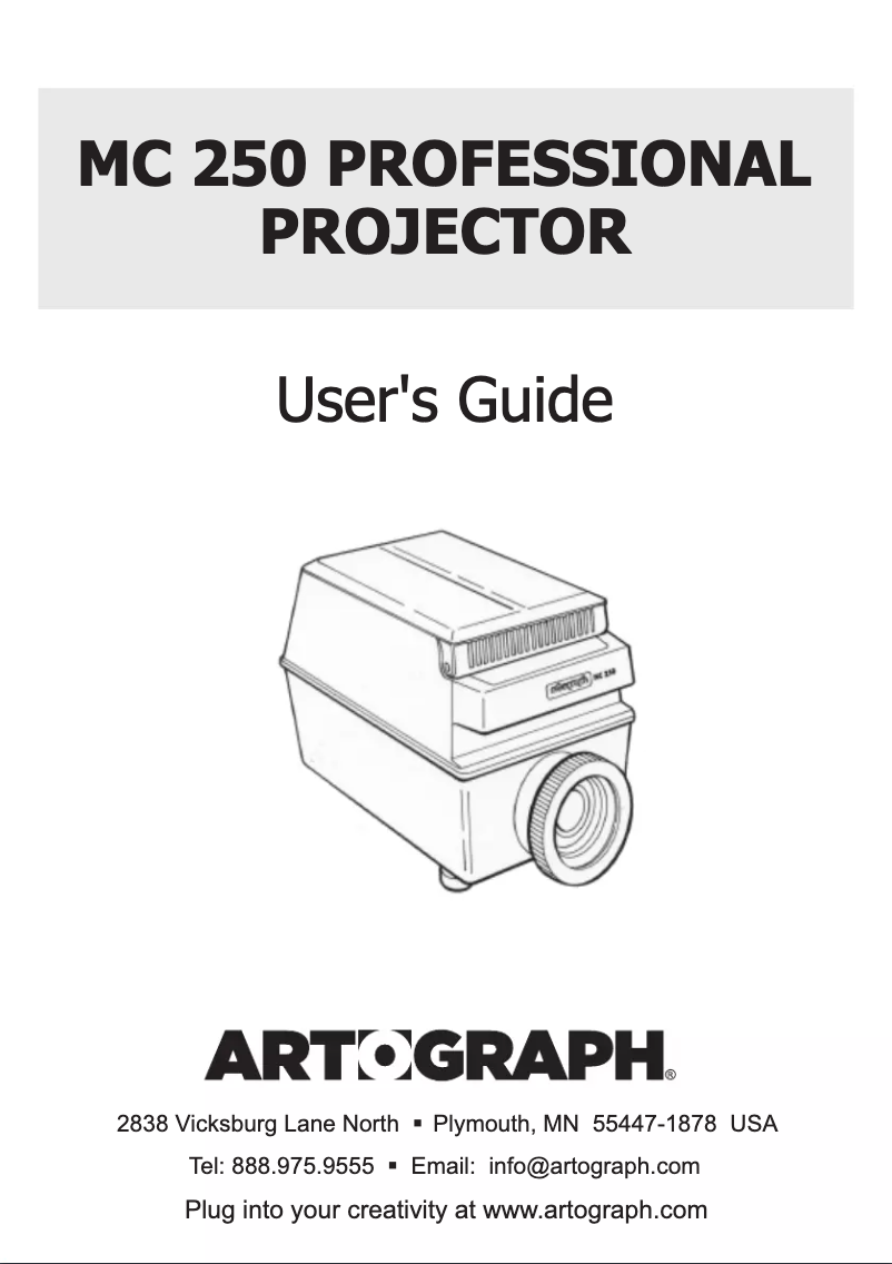 Page 1 de la notice Manuel utilisateur Artograph MC 250