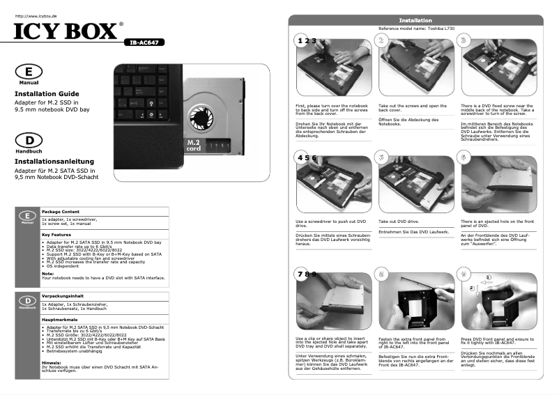Página 1 del manual Manual de usuario Icy Box IB-AC647