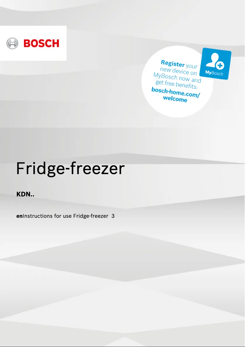 Page n°1 - Manuel utilisateur Bosch KDN42VW20