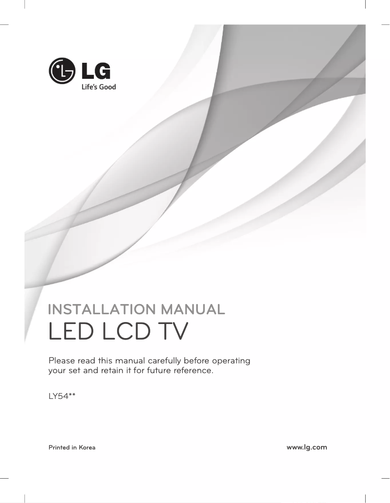 Página 1 del manual Guía de instalación LG 32LY540H