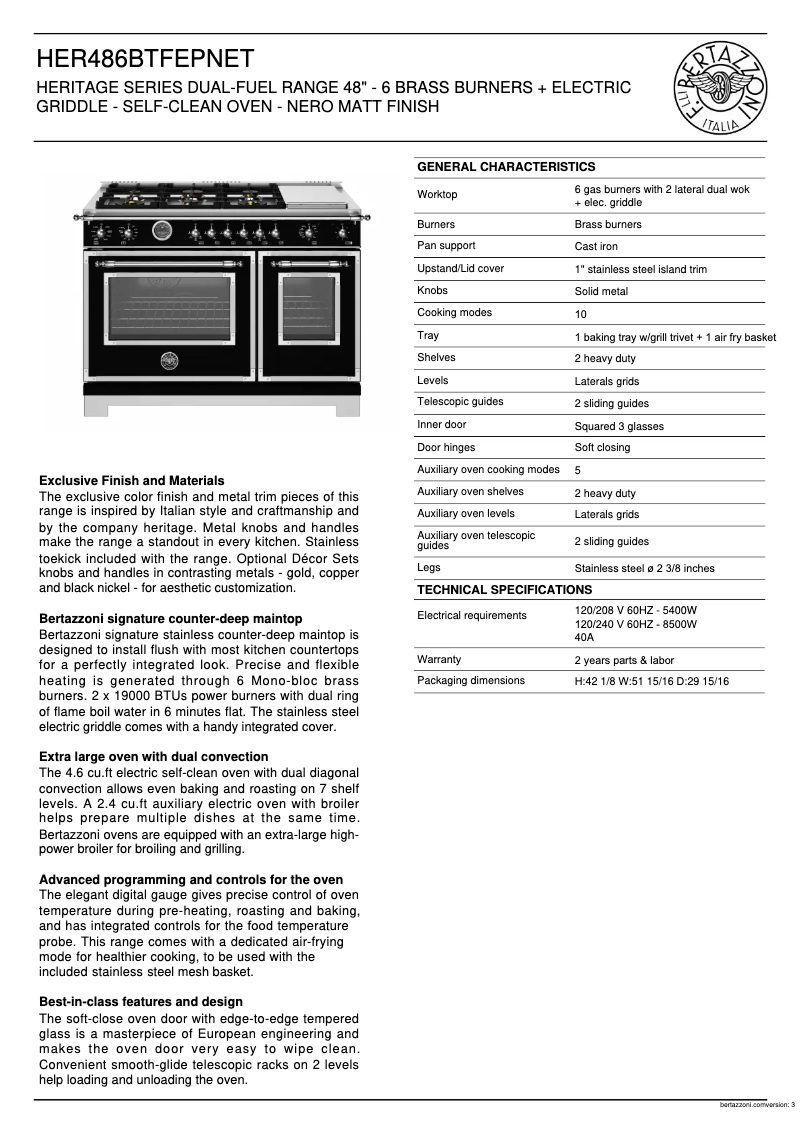Image de la première page du manuel de l'appareil HER486BTFEPNET