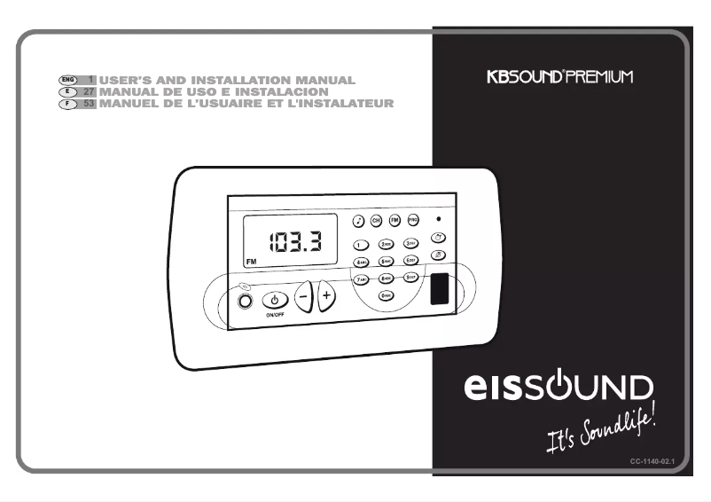 Page n°1 - Manuel utilisateur Eissound KBSound Premium DAB+