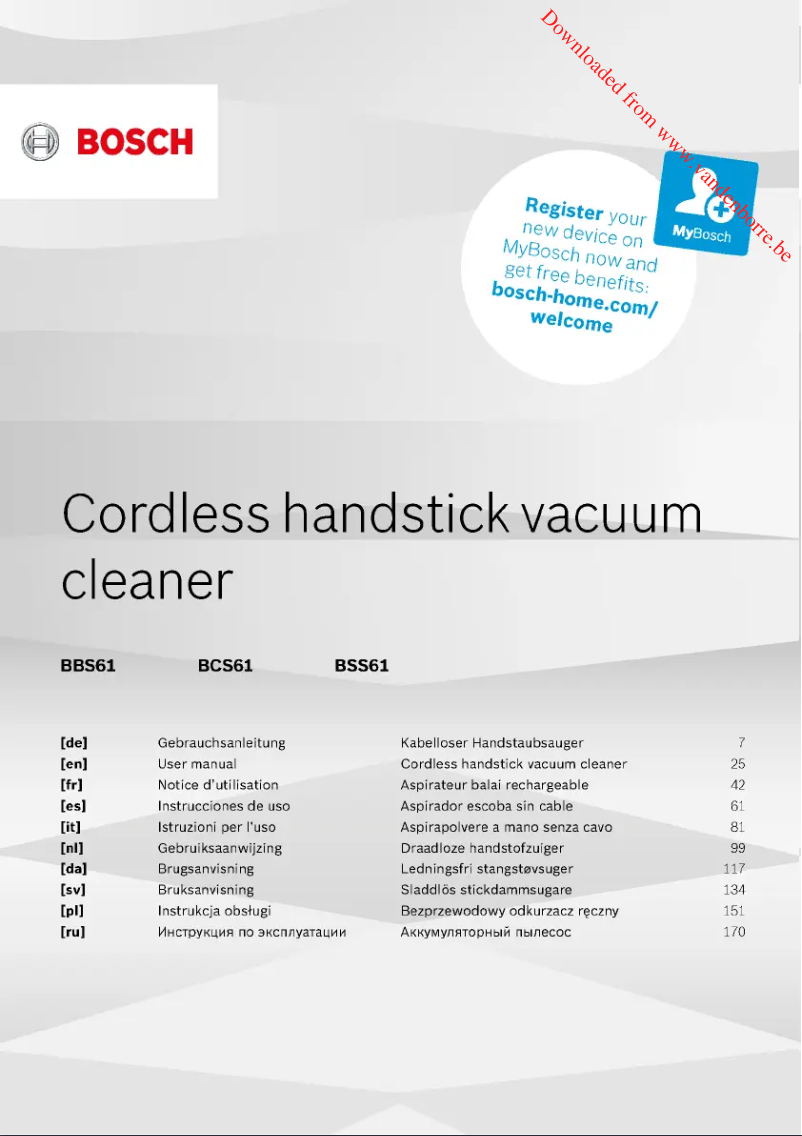 Image de la première page du manuel de l'appareil Serie 6 BCS61PET