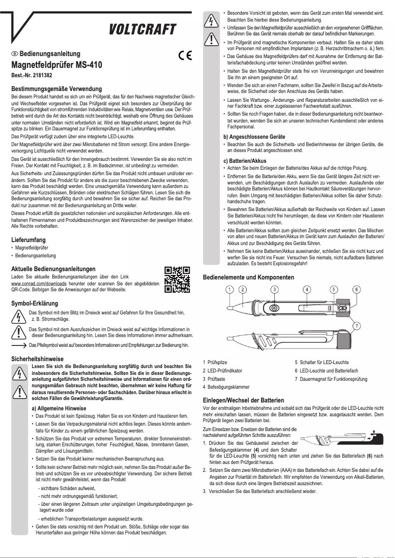 Image de la première page du manuel de l'appareil MS-410