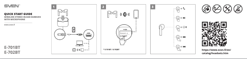 Page 1 de la notice Guide de démarrage rapide Sven E-702BT