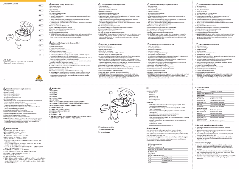 Image de la première page du manuel de l'appareil Live Buds