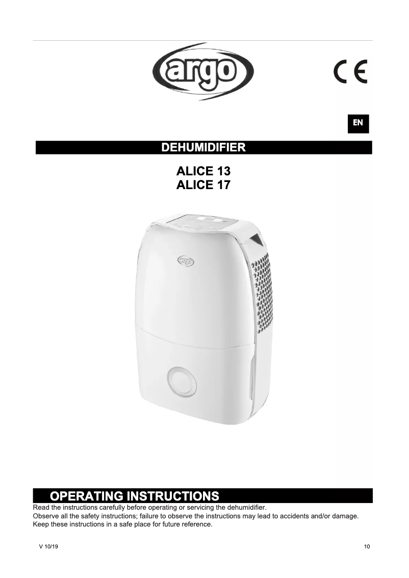 Page 1 de la notice Manuel utilisateur ARGO Alice 13